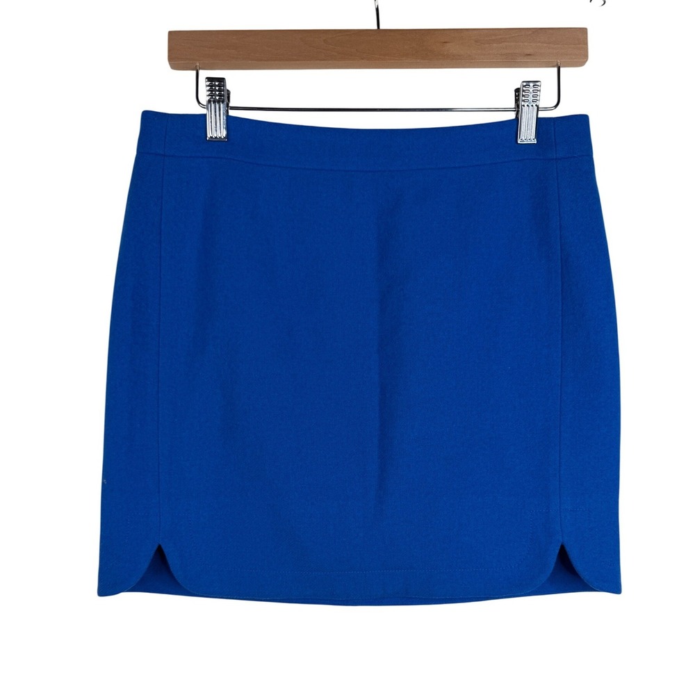 J. Crew Womens A Line Mini Skirt Wool Blend Size 4 Cobalt Blue